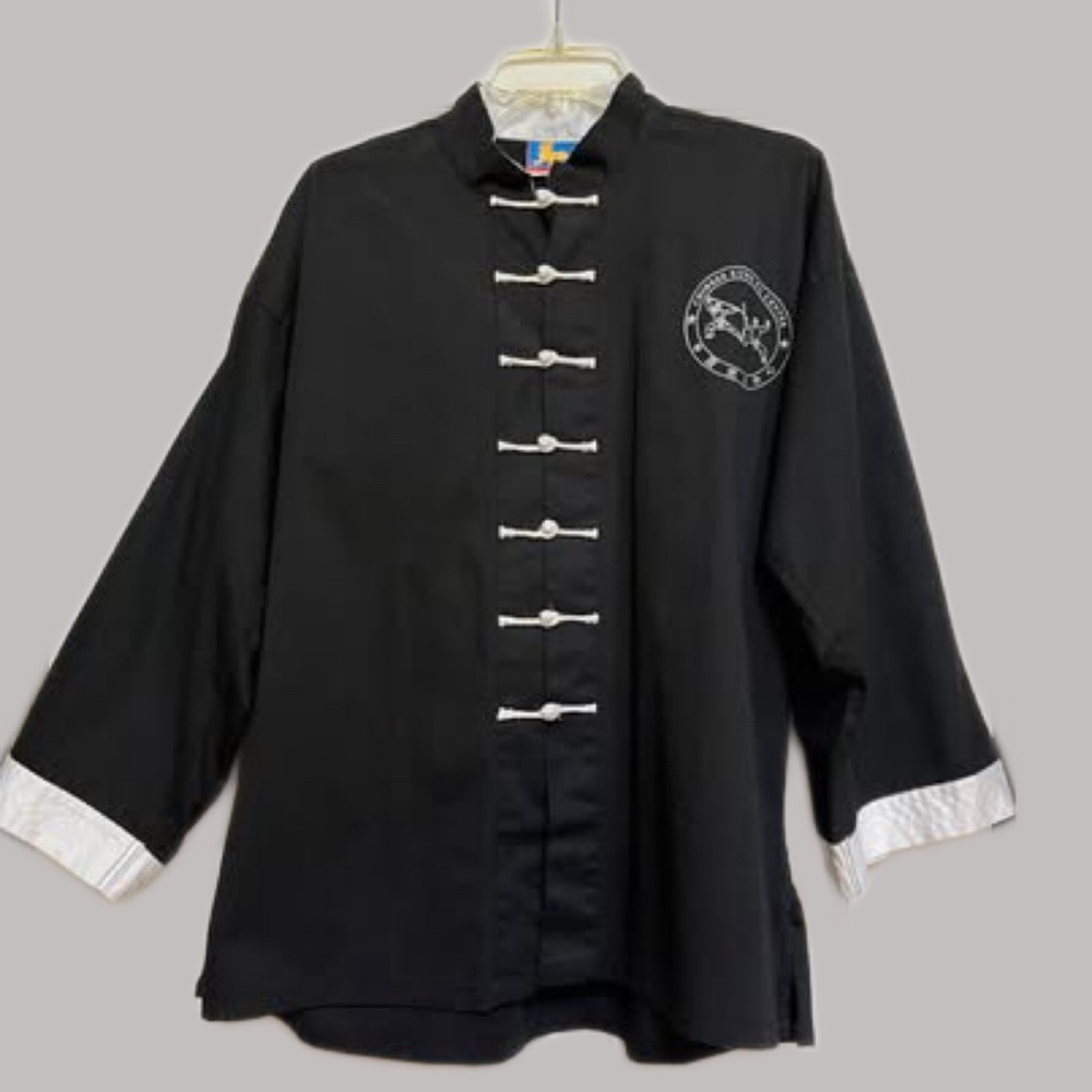 Black Kung Fu Jacket w/ White Trim – Men’s L / Unisex